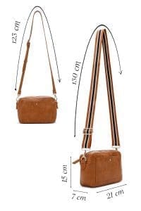 کیف زنانه کراس بادی عسلی بند بلند دری مد