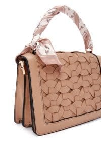 کیف زنانه کراس بادی قهوه‌ای روشن دوشی بلند مینی دری مد