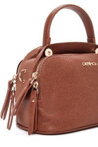 کیف زنانه کراس بادی قهوه‌ای روشن دوشی بلند دری مد