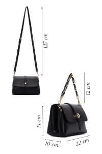 کیف زنانه کراس بادی مشکی دوشی بلند دری مد