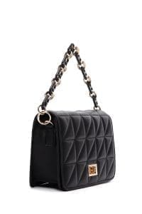 کیف زنانه کراس بادی مشکی دوشی بلند کاپیتونه دری مد