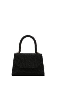 کیف زنانه کراس بادی مشکی مجلسی زنجیردار نگین‌دار دری مد