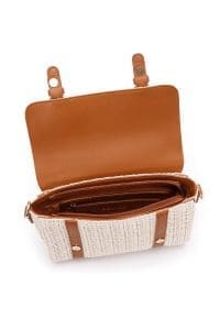 کیف زنانه کراس بادی کرم حصیری دوشی بلند دری مد