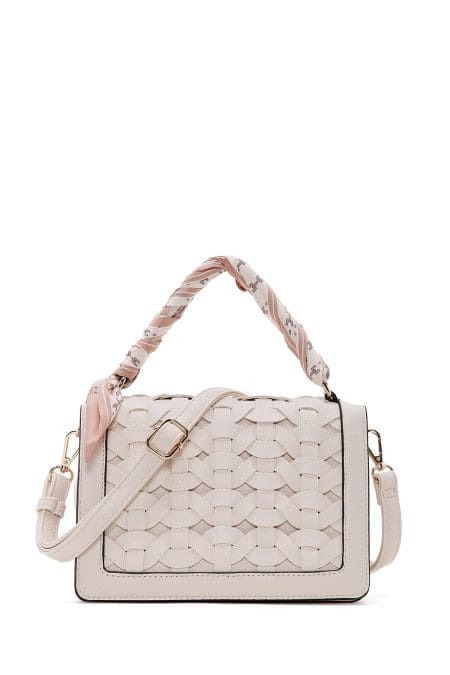 کیف زنانه کراس بادی کرم دوشی بلند مینی دری مد