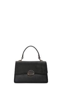 کیف زنانه کراس بادی کلاسیک مشکی چاپ‌دار دوشی بلند دری مد