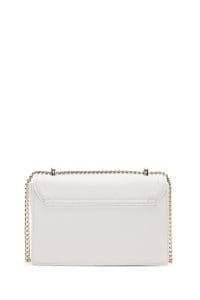 کیف زنانه کراس‌بادی بافت سفید بند زنجیری بلند دری مد