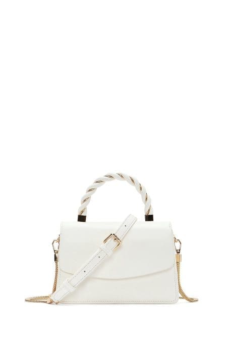 کیف زنانه کراس‌بادی سفید بند بلند دری مد