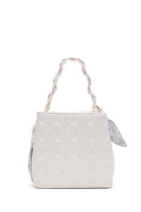 کیف زنانه کرم دوشی بلند طرح کاپیتونه با جزئیات تزئینی دری مد