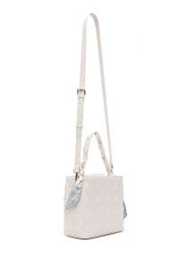 کیف زنانه کرم دوشی بلند طرح کاپیتونه با جزئیات تزئینی دری مد