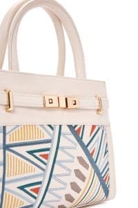 کیف زنانه کرم چاپ‌دار دوشی بلند دری مد