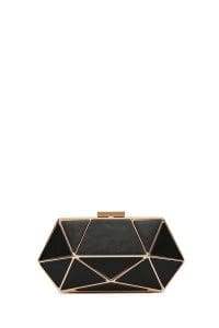 کیف مجلسی زنانه مشکی بند بلند زنجیری مینی جعبه‌ای دری مد