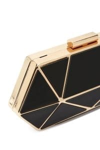 کیف مجلسی زنانه مشکی بند بلند زنجیری مینی جعبه‌ای دری مد