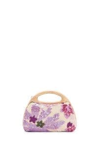 کیف مینی جعبه‌ای زنانه بنفش بند بلند پولکی دری مد