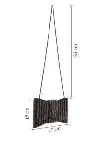 کیف مینی جعبه‌ای زنانه مشکی بند بلند نگین‌دار دری مد