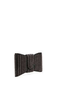 کیف مینی جعبه‌ای زنانه مشکی بند بلند نگین‌دار دری مد