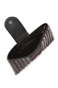 کیف مینی جعبه‌ای زنانه مشکی بند بلند نگین‌دار دری مد