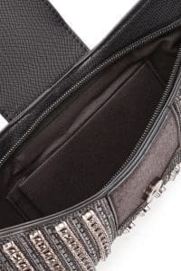 کیف مینی جعبه‌ای زنانه مشکی بند بلند نگین‌دار دری مد