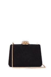 کیف مینی کلاچ زنانه مشکی بند بلند زنجیری دری مد