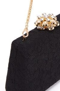 کیف مینی کلاچ زنانه مشکی بند بلند زنجیری دری مد