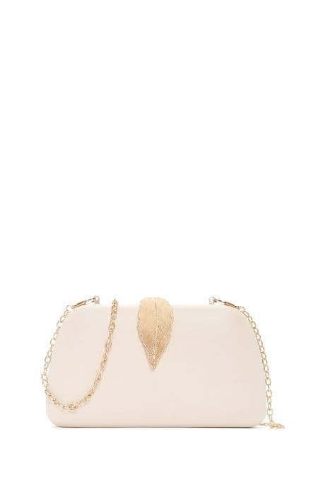 کیف مینی کلاچ زنانه کرم بند بلند زنجیری دری مد