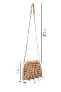 کیف کراس بادی زنانه بافت بژ بند بلند دری مد