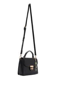 کیف کراس بادی زنانه مشکی بند بلند با جزئیات اکسسوری دری مد