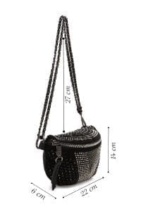 کیف کراس بادی زنانه مشکی بند بلند با نگین دری مد