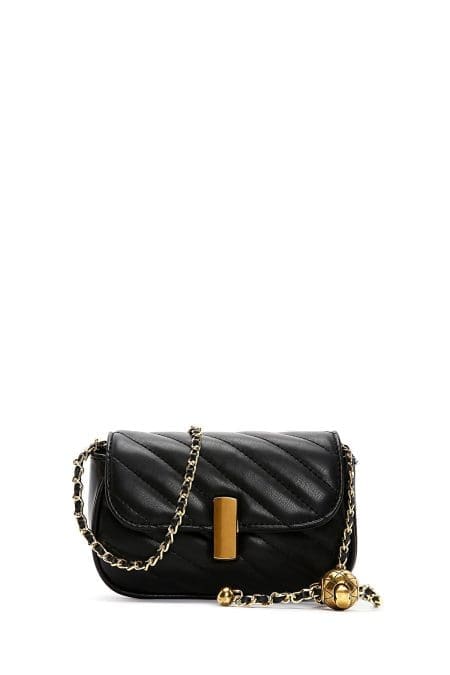 کیف کراس بادی زنانه مینی مشکی کاپیتونه بند بلند دری مد