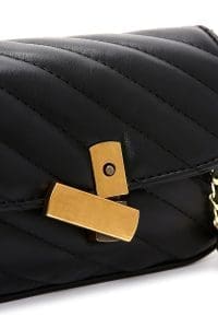 کیف کراس بادی زنانه مینی مشکی کاپیتونه بند بلند دری مد