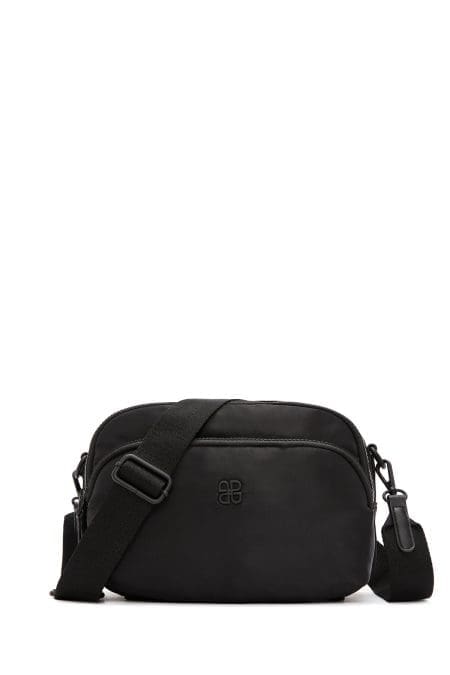 کیف کراس بادی زنانه پارچه‌ای مینی مشکی بند بلند دری مد