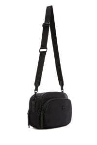 کیف کراس بادی زنانه پارچه‌ای مینی مشکی بند بلند دری مد