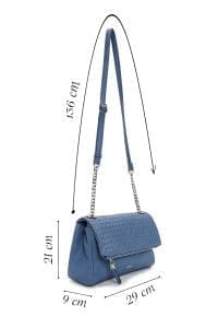 کیف کراس بادی زنانه چرم آبی بند بلند دری مد