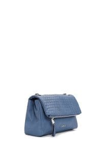 کیف کراس بادی زنانه چرم آبی بند بلند دری مد