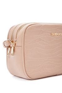 کیف کراس بادی زنانه چرم بژ تیره بند بلند دری مد