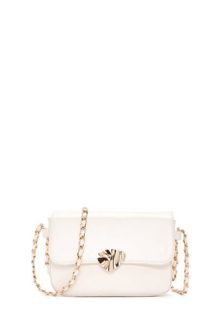 کیف کراس بادی زنانه چرم سفید بند بلند دری مد