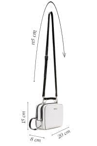 کیف کراس بادی زنانه چرم سفید بند بلند دری مد