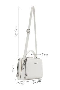 کیف کراس بادی زنانه چرم سفید بند بلند دری مد