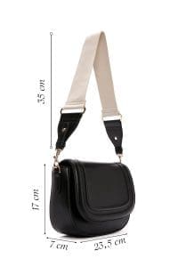 کیف کراس بادی زنانه چرم مشکی بند بلند دری مد