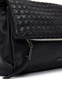 کیف کراس بادی زنانه چرم مشکی بند بلند دری مد