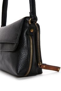 کیف کراس بادی زنانه چرم مشکی بند بلند دری مد
