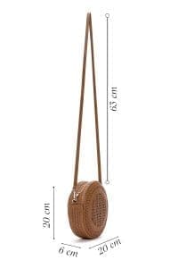 کیف کراس بادی زنانه چرم کاراملی بافت‌دار مینی بند بلند دری مد