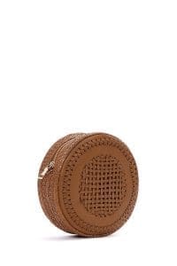 کیف کراس بادی زنانه چرم کاراملی بافت‌دار مینی بند بلند دری مد