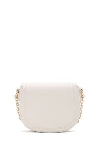 کیف کراس بادی زنانه چرم کرم بافت‌دار مینی بند بلند دری مد