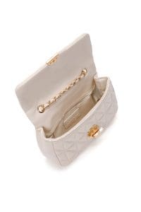 کیف کراس بادی زنانه چرم کرم بند بلند طرح‌دار کاپیتونه دری مد