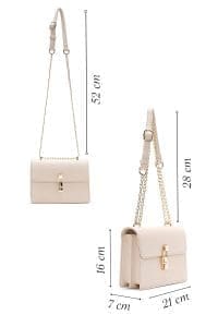 کیف کراس بادی زنانه کلاسیک مینی کرم با بند زنجیری بلند دری مد