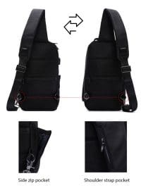 کیف کراس بادی پارچه ای مشکی مردانه D-PACK دری مد