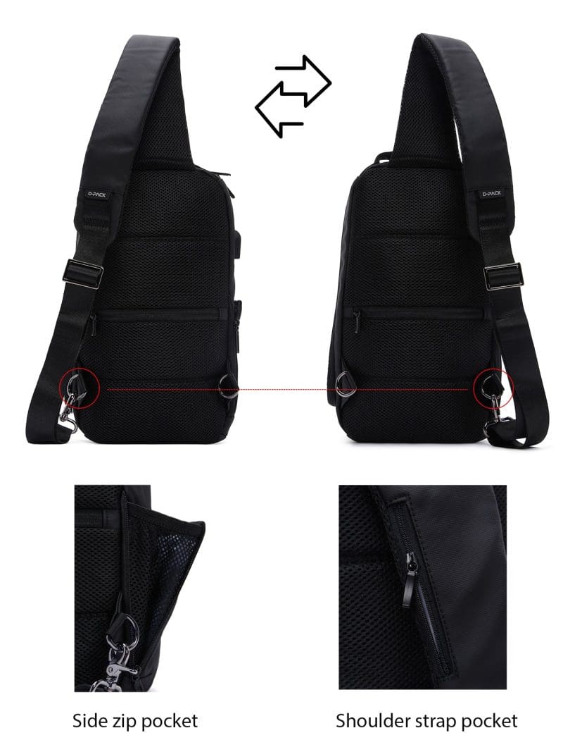 کیف کراس بادی پارچه ای مشکی مردانه D-PACK دری مد