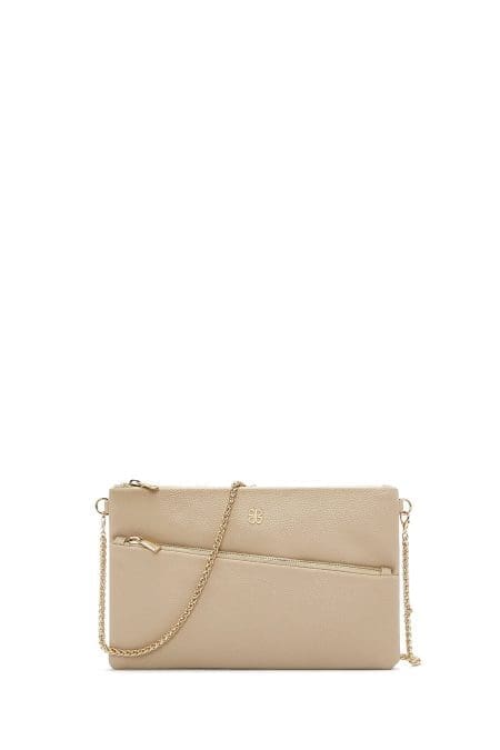 کیف کلاچ زنانه بژ بند بلند زنجیری دری مد