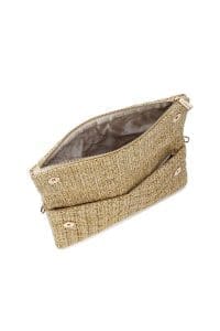 کیف کلاچ زنانه بژ بند بلند زنجیری دری مد