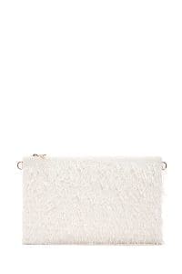 کیف کلاچ زنانه سفید بند بلند زنجیریدری مد